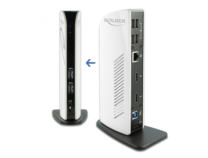 DeLOCK 87771 Dockingstation – USB-A, 2× HDMI, 6× USB-A, GbE, 3,5 mm Audio, für Windows/Mac
