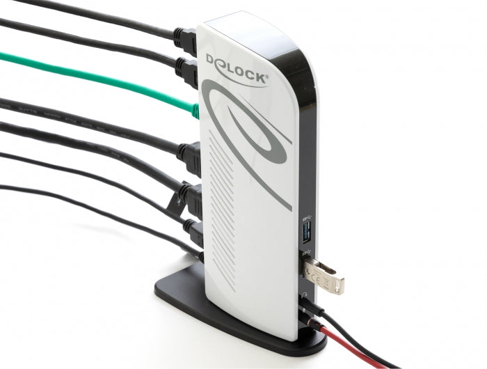 DeLOCK 87771 Dockingstation – USB-A, 2× HDMI, 6× USB-A, GbE, 3,5 mm Audio, für Windows/Mac