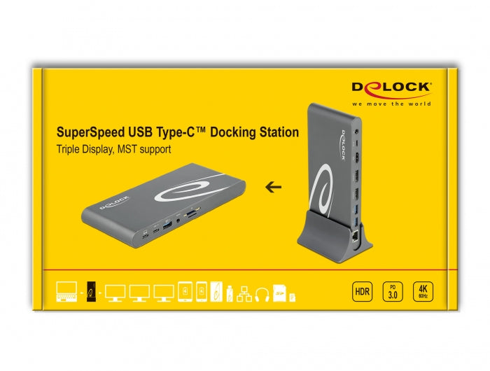 DeLOCK 87772 Dockingstation – Thunderbolt 3, 2× DP, 1× HDMI, 3× USB-A, 2× USB-C, für Windows/Mac/Android
