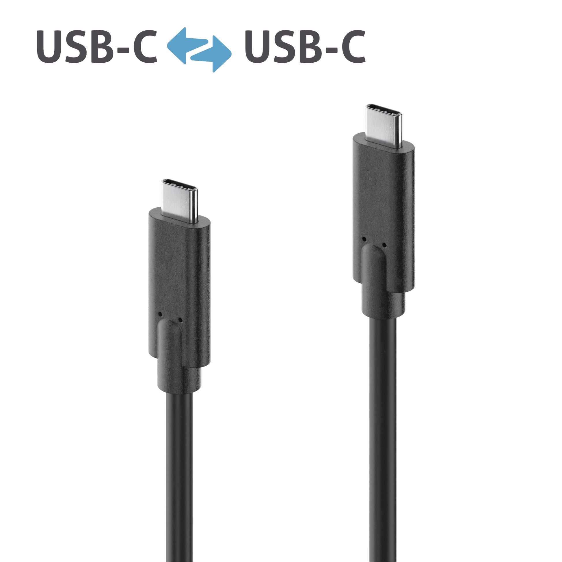 PureLink USB-C auf USB-C Kabel – USB 3.2 Gen 2 (10 Gbit/s) – 1,5 m – PD 100 W – PVC-Mantel – Schwarz