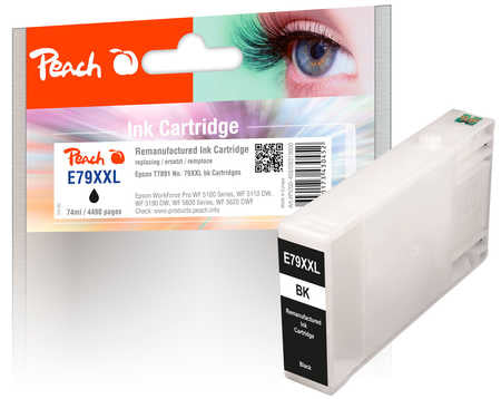 Peach 79XXL Schwarz Tintenpatrone (Kompatibel) – 4'490 Seiten – für Epson WorkForce Pro WF-5100/5110/5190 …