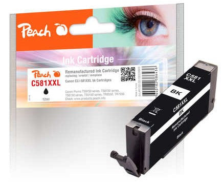 Peach CLI-581XXL Foto-Schwarz Tintenpatrone (Kompatibel) – 12 ml – für Canon CLI-581XXL