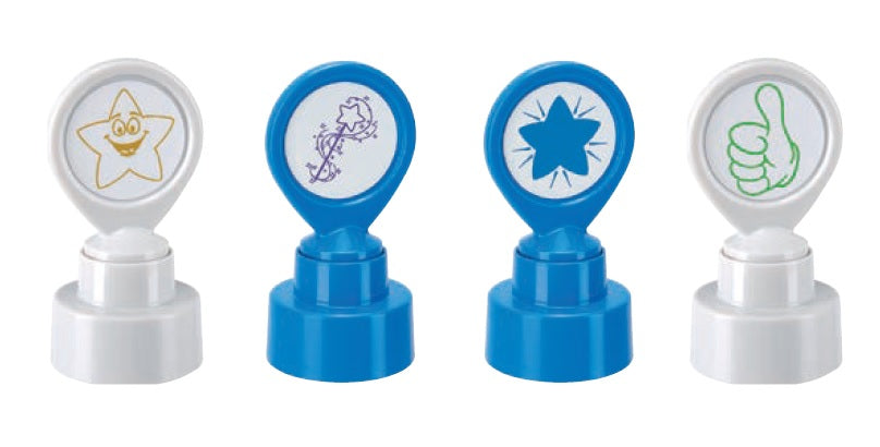 Colop Motivstempel, Motiv Daumen, Ø 22 mm – mehrfarbig, 4er-Set
