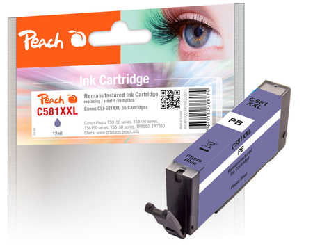 Peach CLI-581XXL Foto-Blau Tintenpatrone (Kompatibel) – 12 ml – für Canon Pixma TS 8100/8200/8300 Serie