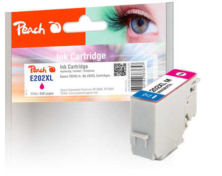 Peach 202XL Magenta Tintenpatrone (Kompatibel) – 650 Seiten – für Epson XP-6000/6005/6100/6105