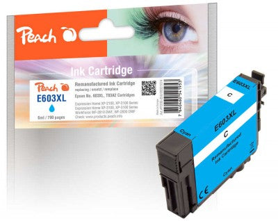 Peach 603XL Cyan Tintenpatrone (Kompatibel) – 790 Seiten – für Epson Expression Home XP-2100/XP-3100/XP-4100