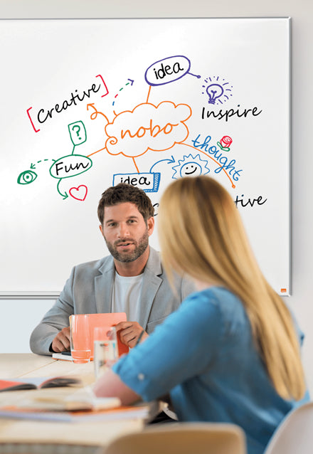 Nobo Whiteboard – 199,2 × 98 cm, lackierter Stahl, magnetisch, Wandmontage