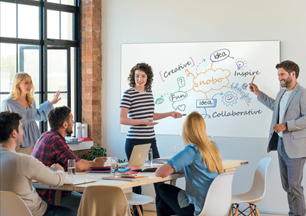 Nobo Whiteboard – 199,2 × 98 cm, lackierter Stahl, magnetisch, Wandmontage