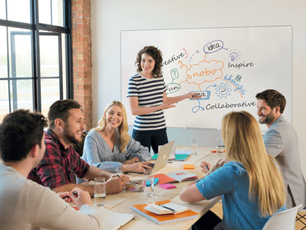 Nobo Whiteboard – 150 × 100 cm, Emaille, magnetisch, Aluminiumrahmen, Wandmontage