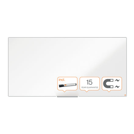Nobo Whiteboard – 199,2 × 98 cm, lackierter Stahl, magnetisch, Wandmontage