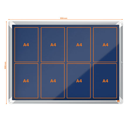 Nobo Pinnwand – Filz, Alurahmen – 92,4 × 66,8 cm, Blau