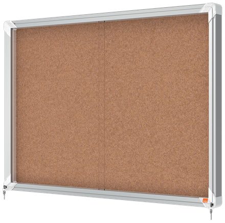 Nobo Schaukasten Premium Plus, 8 × A4 – Aluminium, Sicherheitsglas, abschliessbar, 92,5 × 66,8 × 6,3 cm