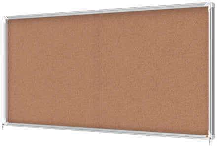 Nobo Schaukasten Premium Plus, 27 × A4 – Aluminium, 4 mm Sicherheitsglas, abschliessbar, Innenbereich