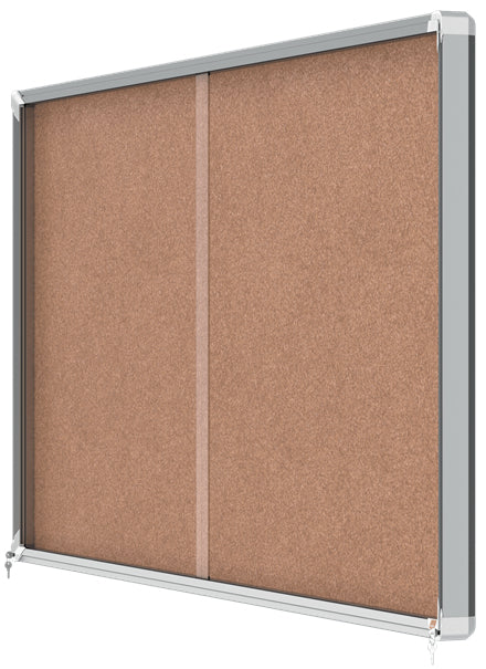 Nobo Schaukasten Premium Plus, 27 × A4 – Aluminium, 4 mm Sicherheitsglas, abschliessbar, Innenbereich