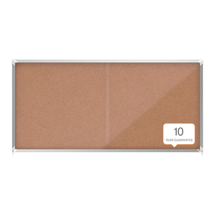 Nobo Schaukasten Premium Plus, 27 × A4 – Aluminium, 4 mm Sicherheitsglas, abschliessbar, Innenbereich