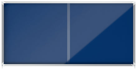 Nobo Schaukasten Premium Plus – Filz-Rückwand, Blau, inkl. Befestigungsmaterial & 2 Schlüssel, Schiebetür, 4 mm Sicherheitsglas