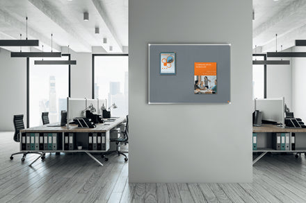 Nobo Pinnwand – Filz, Alurahmen – 182 × 120 cm, Blau, Premium Plus