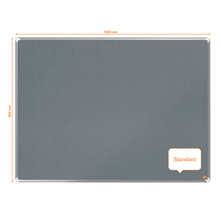 Nobo Pinnwand – Filz, Alurahmen – 120,5 × 89,7 cm, Grau, Premium Plus