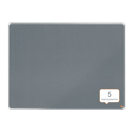 Nobo Pinnwand – Filz, Alurahmen – 120,5 × 89,7 cm, Grau, Premium Plus