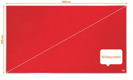 Nobo Filztafel Impression Pro – 89,8 × 51 cm – rot, Alurahmen
