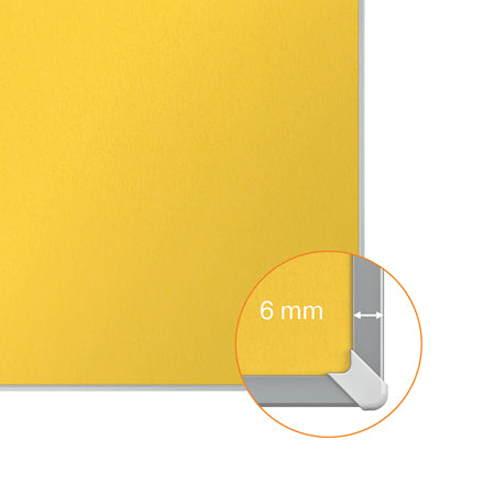Nobo Pinnwand – Filz, Alurahmen – 189,4 × 107,1 cm, Gelb, Impression Pro Widescreen