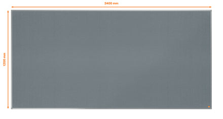 Nobo Pinnwand – Filz, Alurahmen – 240 × 120 cm, Grau, Essence