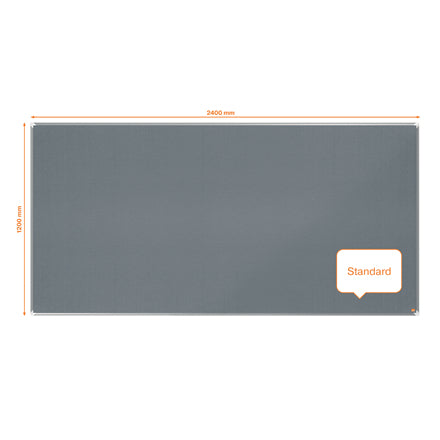 Nobo Pinnwand – Filz, Alurahmen – 240 × 120 cm, Grau, Premium Plus