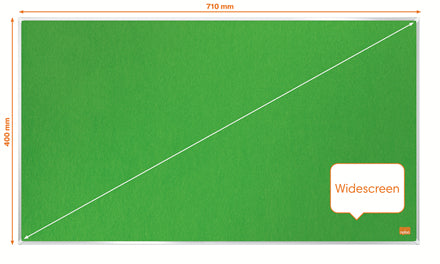 Nobo Pinnwand – Filz, Alurahmen – 71 × 40 cm, Grün, Impression Pro Widescreen