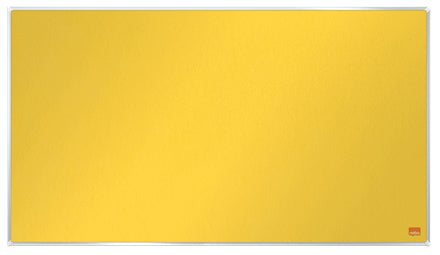 Nobo Filztafel Impression Pro – 72,1 × 41,1 cm – gelb, Alurahmen