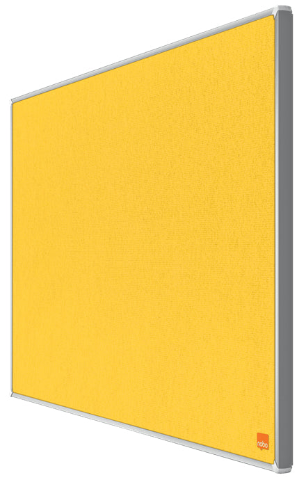 Nobo Filztafel Impression Pro – 72,1 × 41,1 cm – gelb, Alurahmen