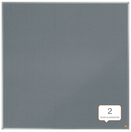 Nobo Pinnwand – Filz, Alurahmen – 119,6 × 119,6 cm, Grau