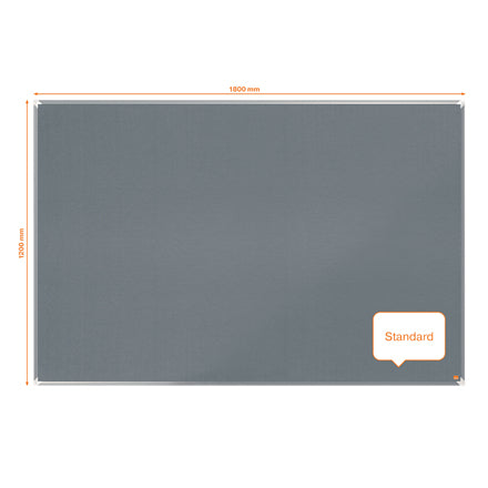 Nobo Pinnwand – Filz, Alurahmen – 180 × 120 cm, Grau