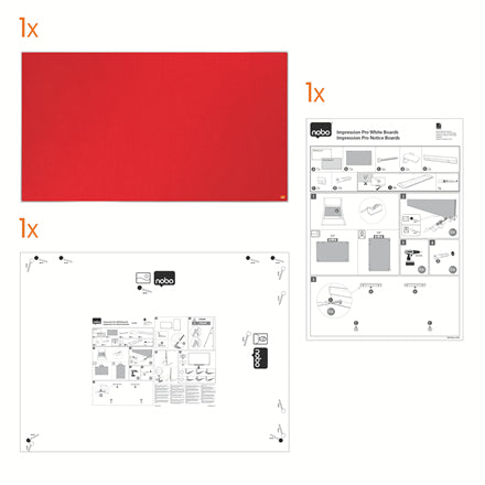 Nobo Pinnwand – Filz, Alurahmen – 122 × 69 cm, Rot, Impression Pro Widescreen