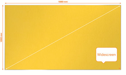 Nobo Pinnwand – Filz, Alurahmen – 189,4 × 107,1 cm, Gelb, Impression Pro Widescreen