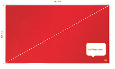 Nobo Filztafel Impression Pro – 72,1 × 41,1 cm – rot, Alurahmen