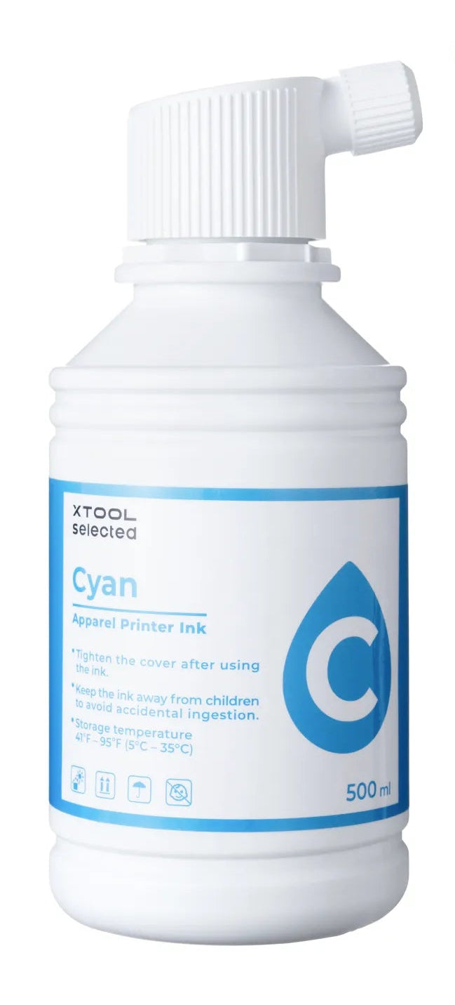 xTool Cyan Tintenpatrone (Original) – 500 ml – für Textildrucker