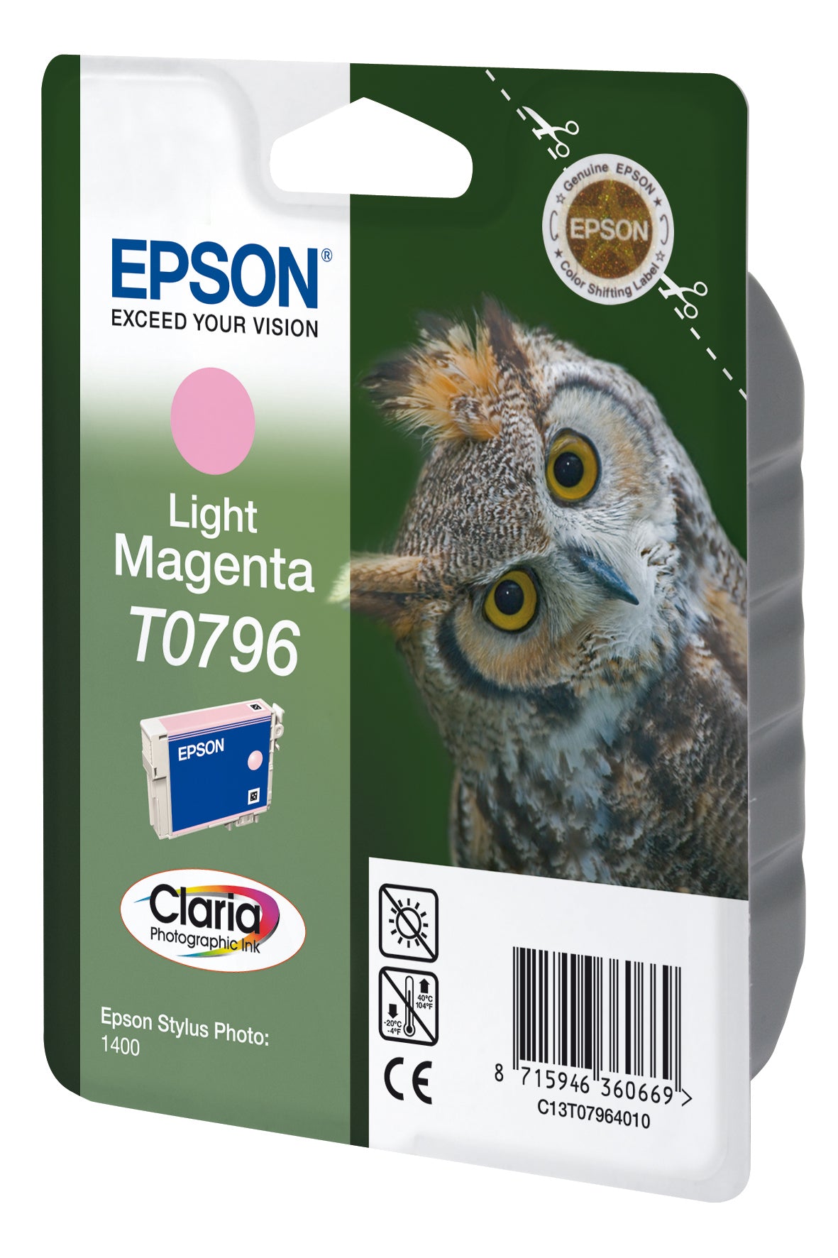 Epson Tintenpatrone T0796, Magenta, 560 Seiten, Original – für Tintenstrahldrucker und Multifunktionsgeräte