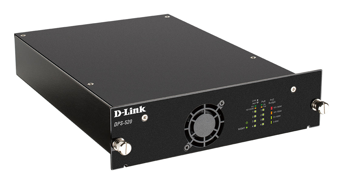 D-Link DPS-520 Redundantes Netzteil 180 W – PoE 180 W (90 W/Port) – für DGS-1520-28 und andere