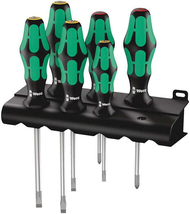 Wera Kraftform Plus – Schraubenzieher-Set PH/SL, 6-teilig – 334/6 Rack