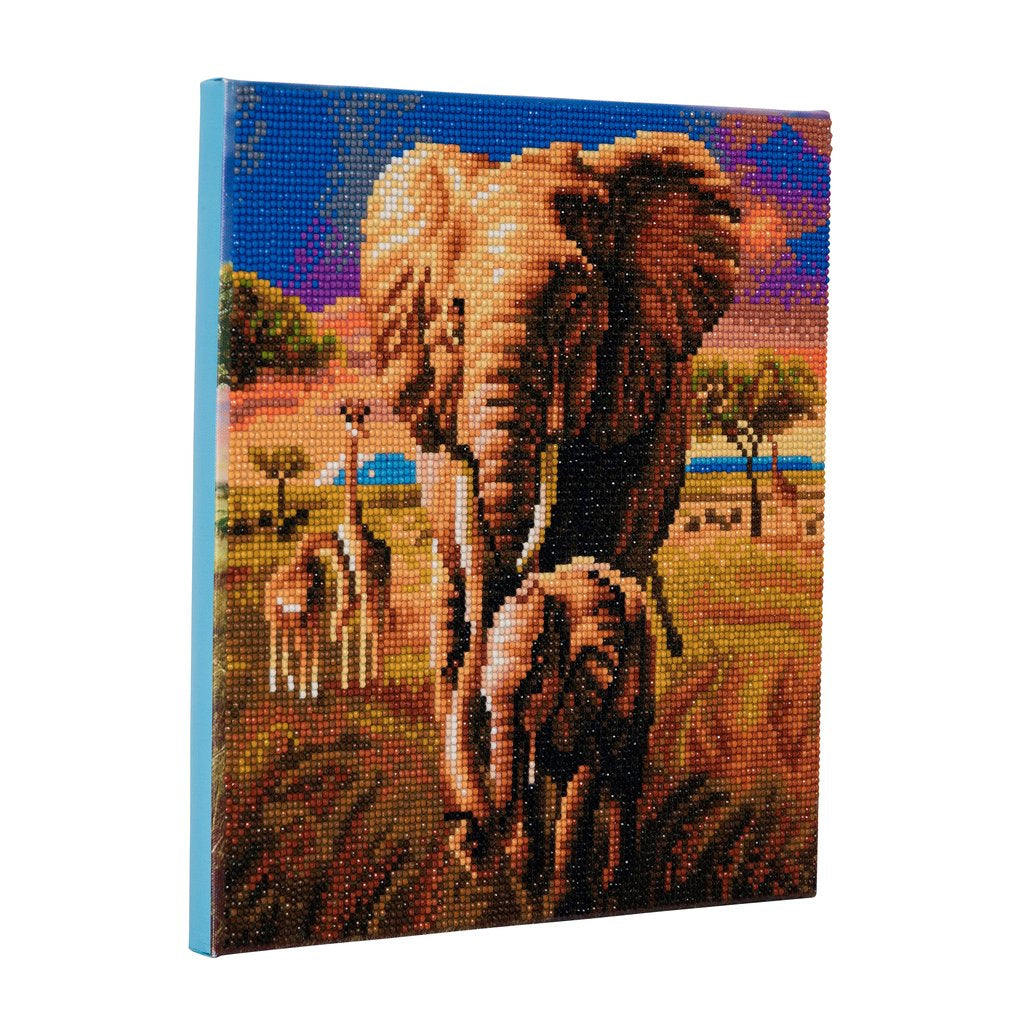 CRAFT Buddy Elefant der Savanne – Diamond Painting Set – 30 × 30 cm – 11-teilig – ab 8 Jahren