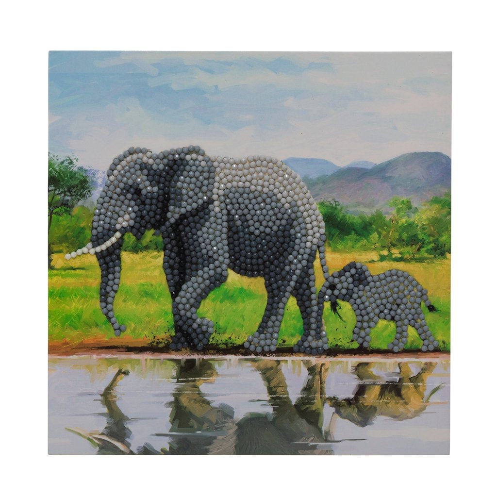 CRAFT Buddy Diamond Painting Set (Crystal Art Card) – Elefant – 18 × 18 cm – 7-teilig – ab 8 Jahren