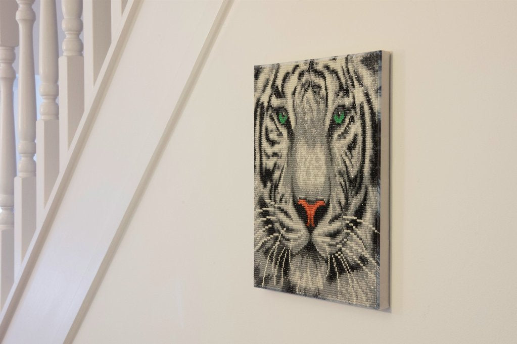 CRAFT Buddy Diamond Painting Set – Weisser Tiger – 30 × 30 cm – 11-teilig – ab 8 Jahren