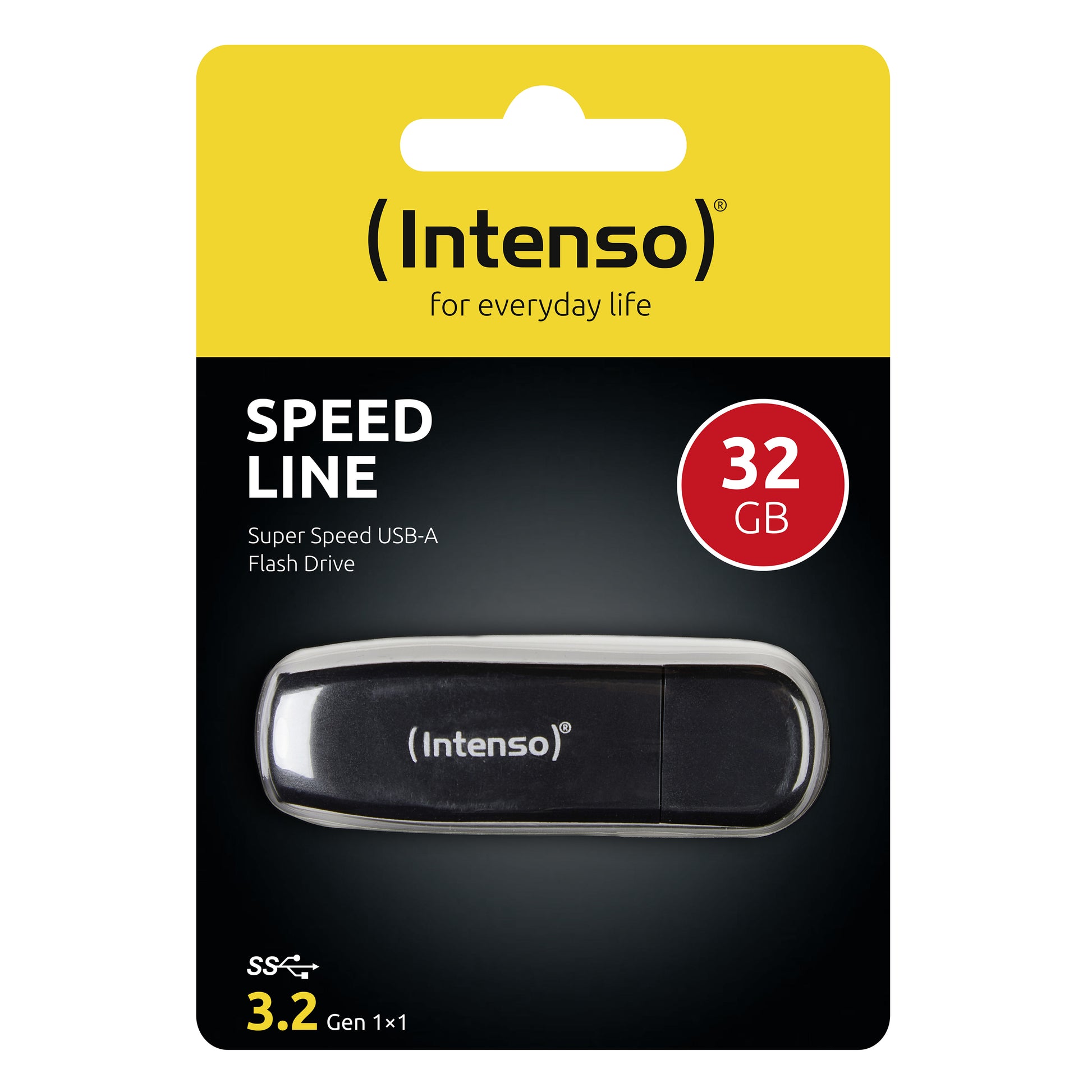 Intenso Speed Line 32 GB USB-Stick – USB 3.2 Gen 1, USB Typ-A, 70 MB/s, schwarz
