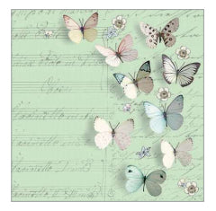 Braun + Company Servietten Kleine Schmetterlinge – mint – 33 × 33 cm, 3-lagig – 20 Stück