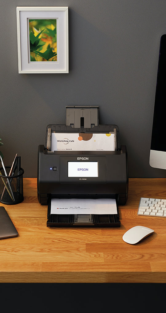 Epson WorkForce ES-580W – Dokumentenscanner, A4, Duplex, 35 ppm, 600 dpi, ADF 200 Blatt, WLAN, USB