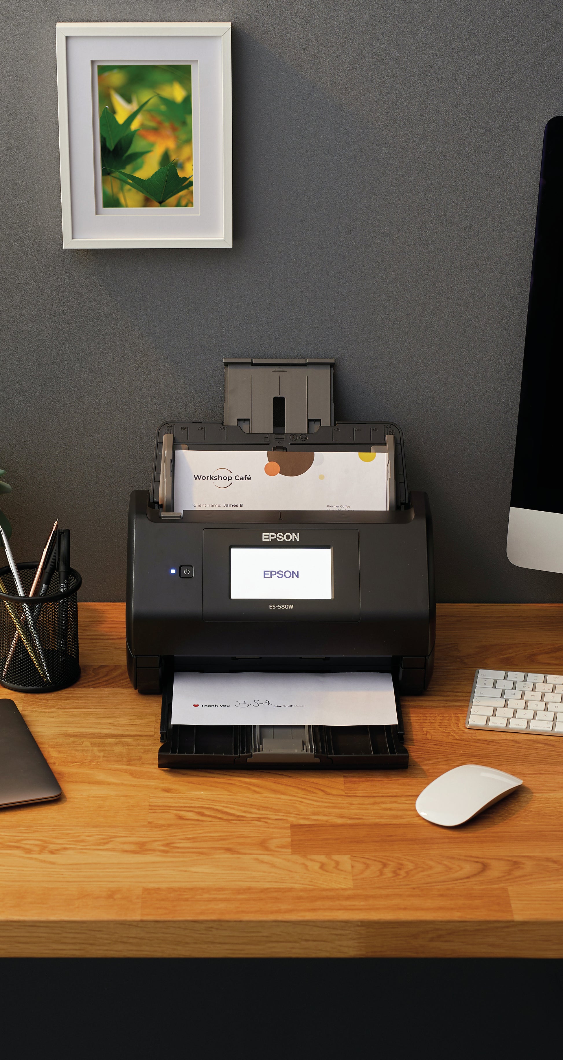 Epson WorkForce ES-580W – Dokumentenscanner, A4, Duplex, 35 ppm, 600 dpi, ADF 200 Blatt, WLAN, USB