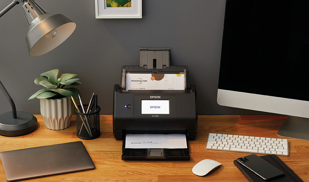 Epson WorkForce ES-580W – Dokumentenscanner, A4, Duplex, 35 ppm, 600 dpi, ADF 200 Blatt, WLAN, USB