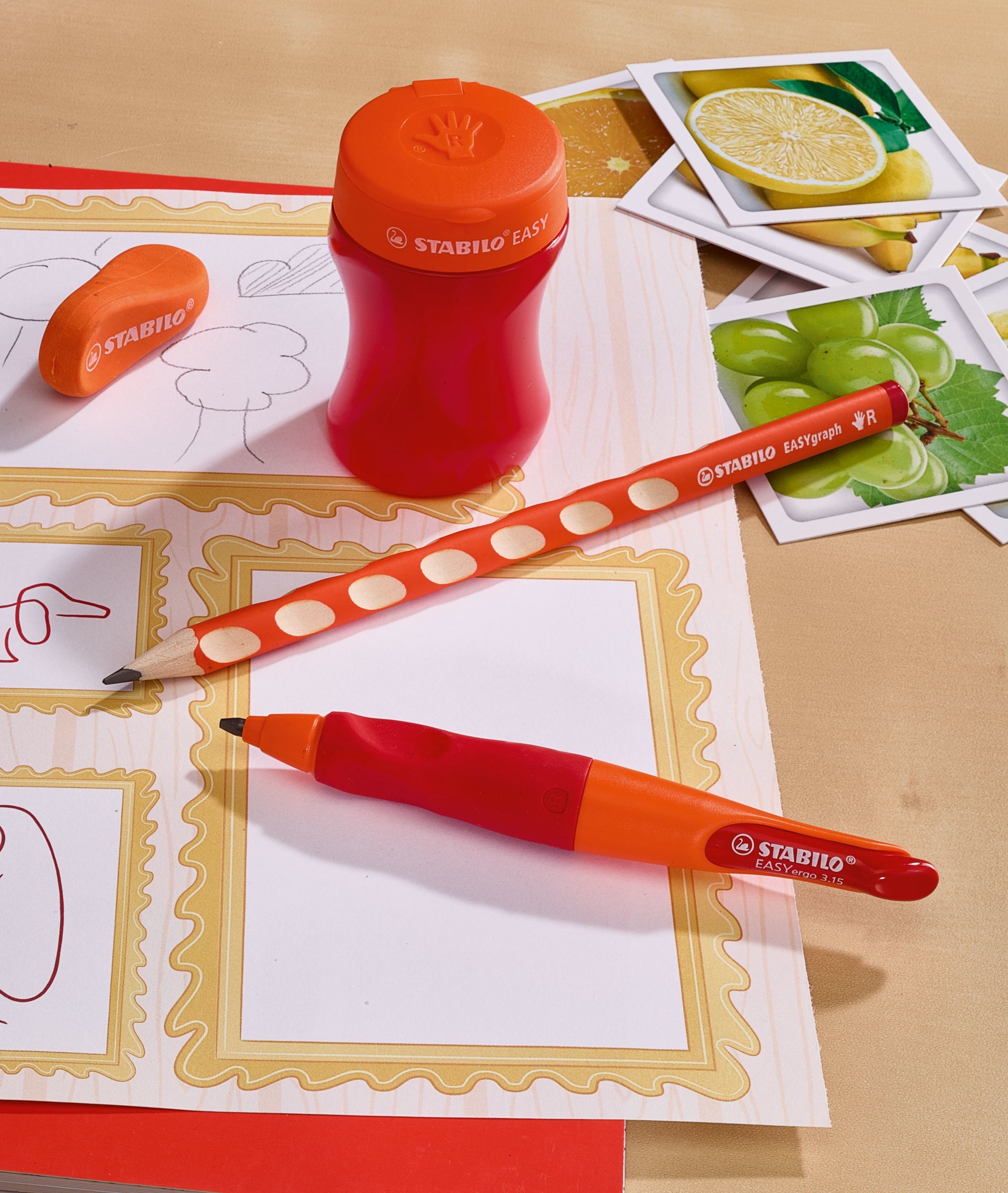 STABILO Dreifach-Spitzdose – für 3 Minendurchmesser – Kunststoff – Rot – Kindersicherung