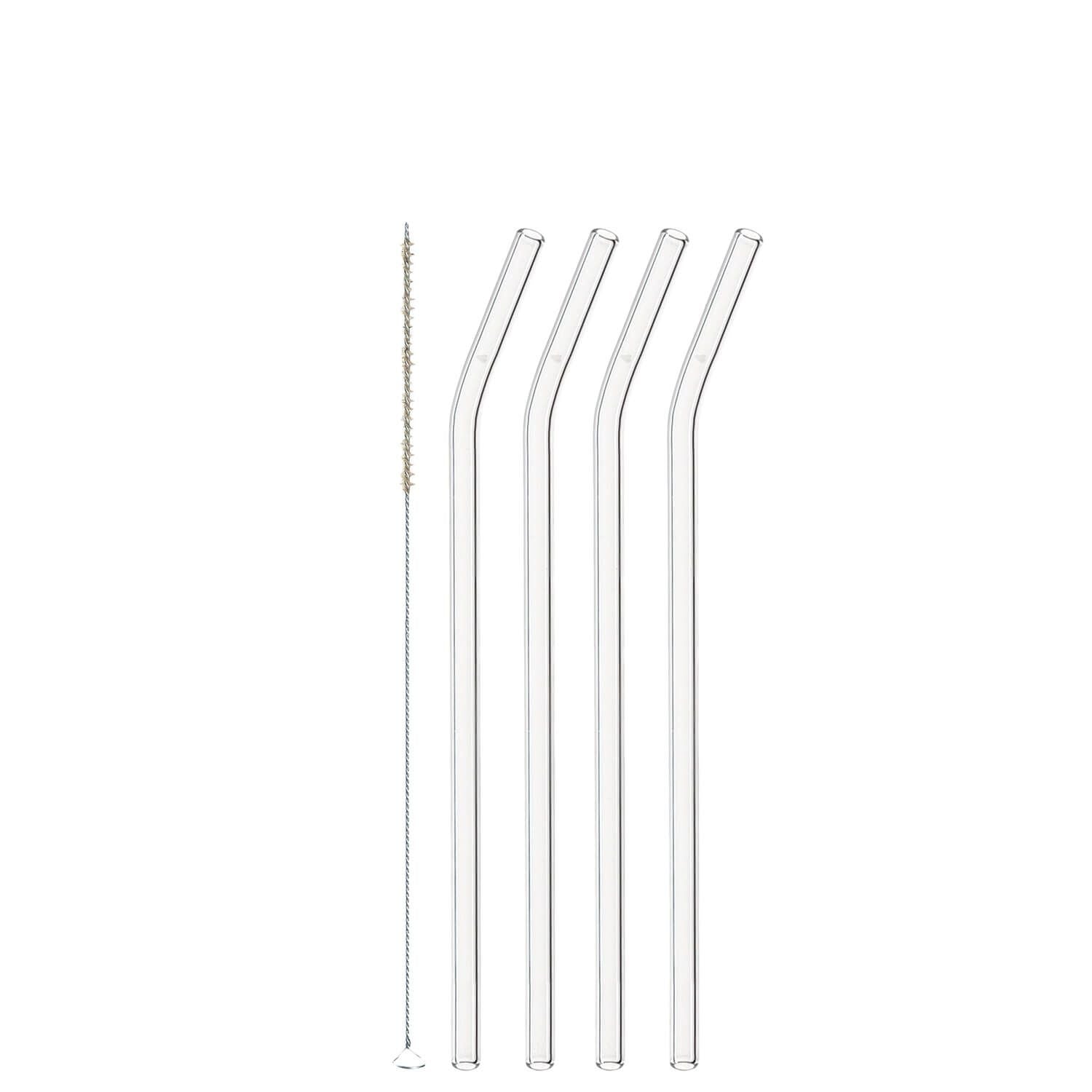 Leonardo Trinkhalme Ciao – Glas, 23 cm, 4 Stk., inkl. Bürste