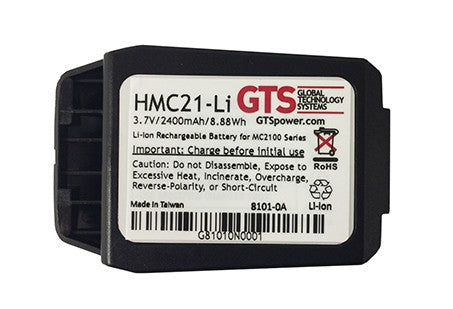 GTS HMC21-LI – Akku, 2400 mAh, 3,7 V, Li-Ion, für Motorola MC2100, Schwarz